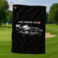 Formula Racing Open Wheel Car Las Vegas Circuit Usa Flag Golf Towel
