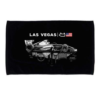 Formula Racing Open Wheel Car Las Vegas Circuit Usa Flag Microfiber Hand Towel