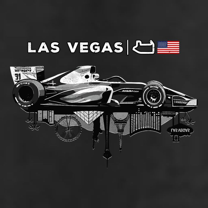 Formula Racing Open Wheel Car Las Vegas Circuit Usa Flag Microfiber Hand Towel