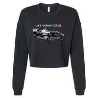 Formula Racing Open Wheel Car Las Vegas Circuit Usa Flag Cropped Pullover Crew