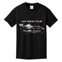 Formula Racing Open Wheel Car Las Vegas Circuit Usa Flag Kids T-Shirt