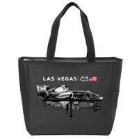 Formula Racing Open Wheel Car Las Vegas Circuit Usa Flag Zip Tote Bag