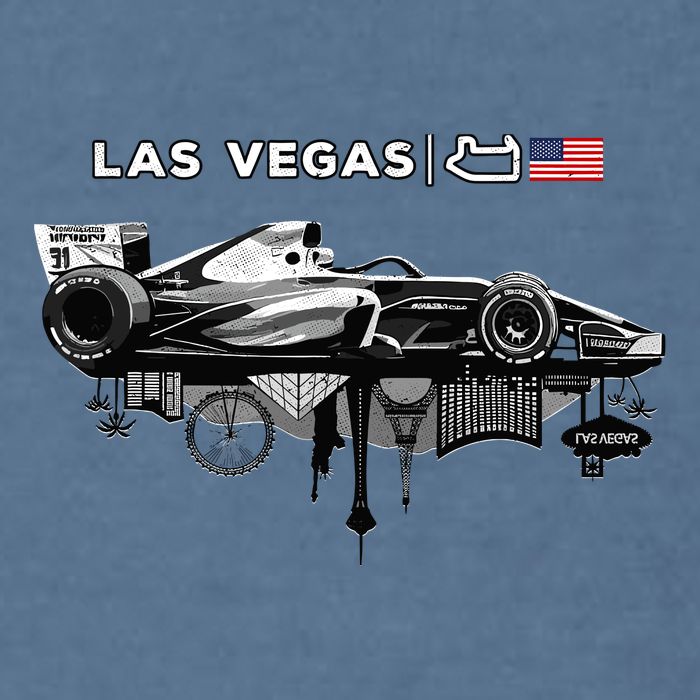 Formula Racing Open Wheel Car Las Vegas Circuit Usa Flag Garment-Dyed Sweatshirt