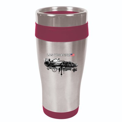 Formula Racing Open Wheel Car Las Vegas Circuit Usa Flag 16oz Travel Tumbler