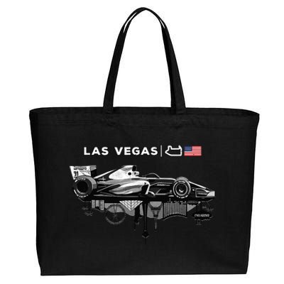 Formula Racing Open Wheel Car Las Vegas Circuit Usa Flag Cotton Canvas Jumbo Tote