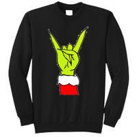 Funny Rock On Hand Christmas Rock & Roll Elf Xmas Sweatshirt