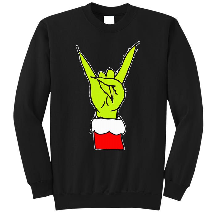 Funny Rock On Hand Christmas Rock & Roll Elf Xmas Sweatshirt