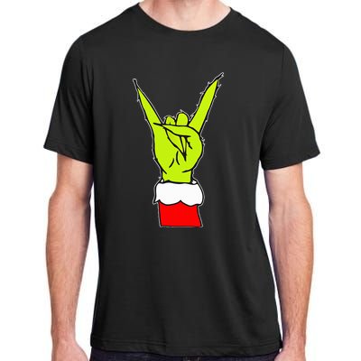 Funny Rock On Hand Christmas Rock & Roll Elf Xmas Adult ChromaSoft Performance T-Shirt