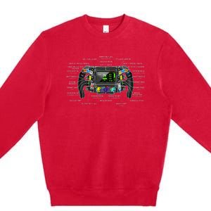 Formula Racing Open Wheel Car Fan Sring Wheel Explained Premium Crewneck Sweatshirt