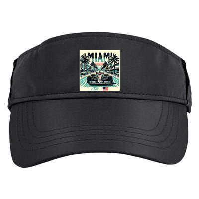 Formula Racing Open Wheel Car Retro Miami Circuit Usa Flag Adult Drive Performance Visor