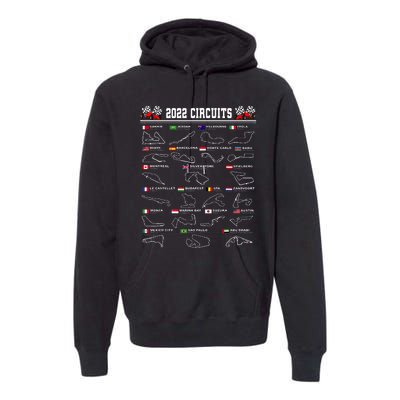 Formula Racing Open Wheel Car Fan 2024 Circuit Race Schedule Premium Hoodie