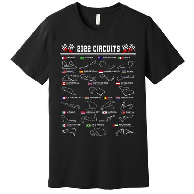 Formula Racing Open Wheel Car Fan 2024 Circuit Race Schedule Premium T-Shirt