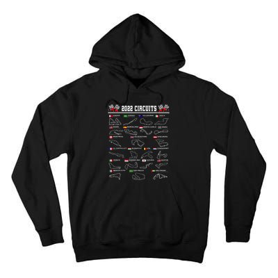 Formula Racing Open Wheel Car Fan 2024 Circuit Race Schedule Tall Hoodie