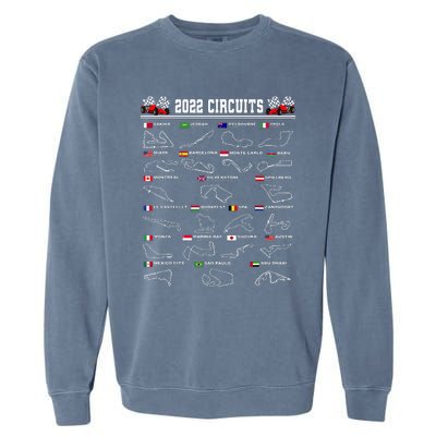 Formula Racing Open Wheel Car Fan 2024 Circuit Race Schedule Garment-Dyed Sweatshirt