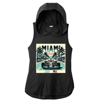 Formula Racing Open Wheel Car Ladies PosiCharge Tri-Blend Wicking Draft Hoodie Tank