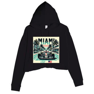 Formula Racing Open Wheel Car Crop Fleece Hoodie