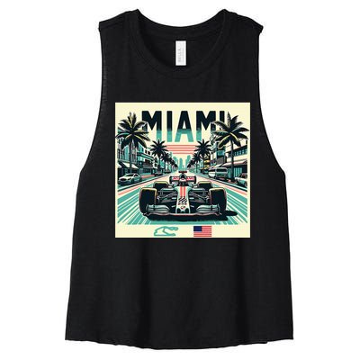 Formula Racing Open Wheel Car Women's Racerback Cropped Tank