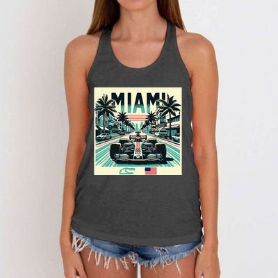 Formula Racing Open Wheel Car Women's Knotted Racerback Tank