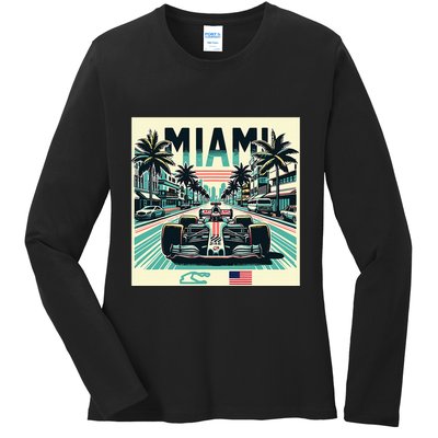 Formula Racing Open Wheel Car Ladies Long Sleeve Shirt