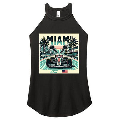 Formula Racing Open Wheel Car Women's Perfect Tri Rocker Tank