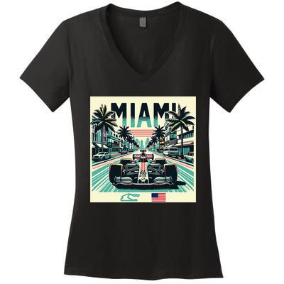 Formula Racing Open Wheel Car Women's V-Neck T-Shirt