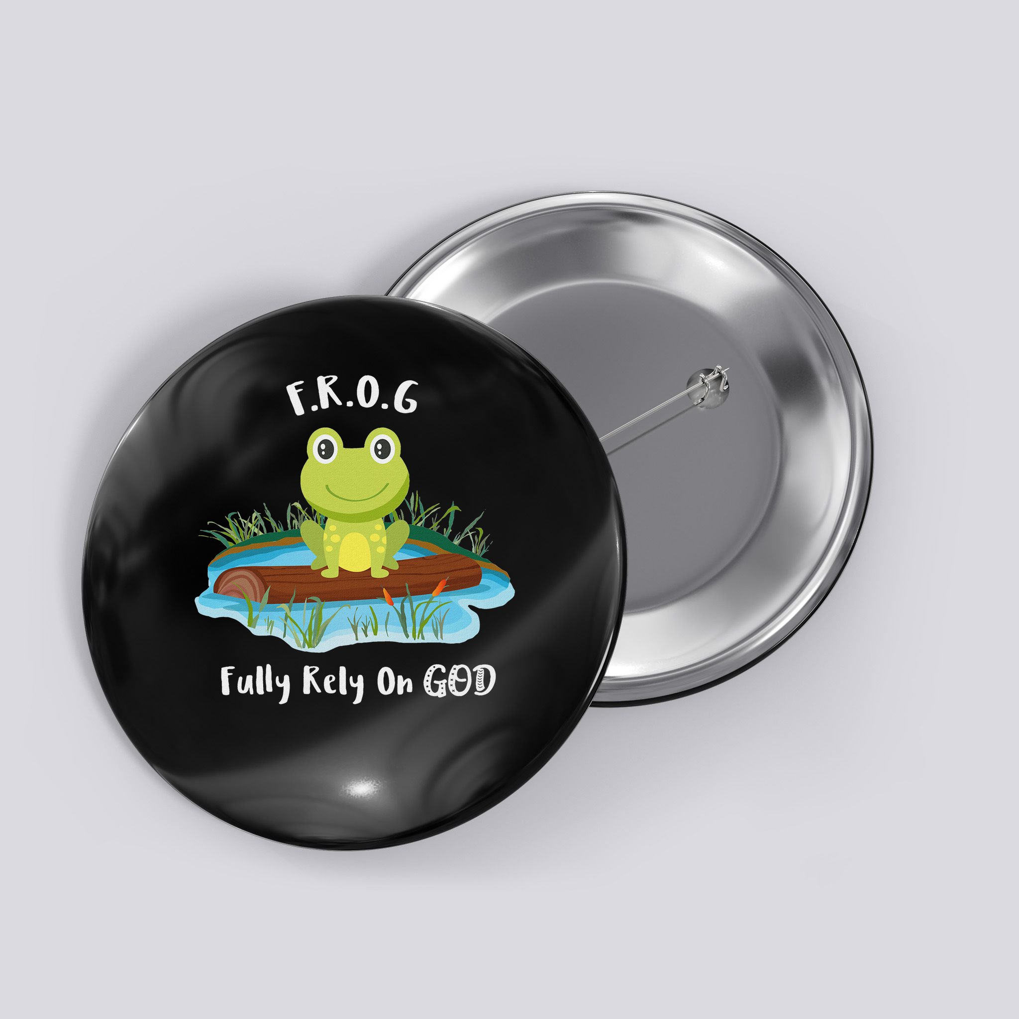 Fully Rely On God Acronym F.R.O.G  Button