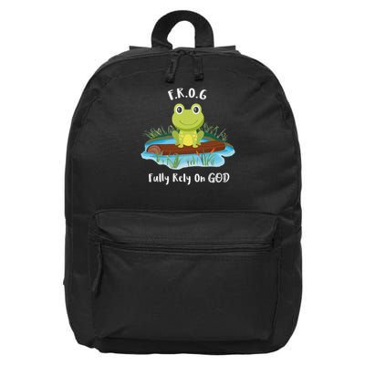 Fully Rely On God Acronym F.R.O.G  16 in Basic Backpack