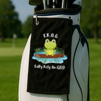 Fully Rely On God Acronym F.R.O.G  Golf Towel