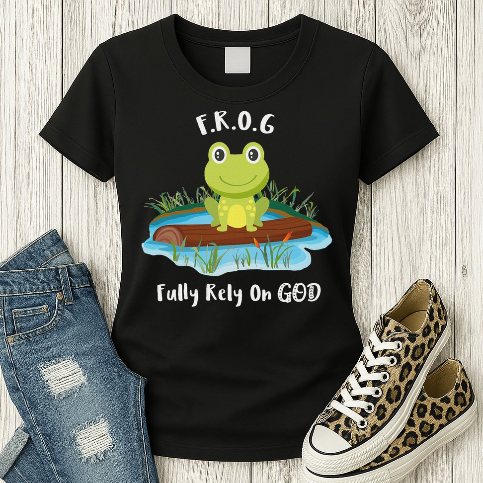 Fully Rely On God Acronym F.R.O.G  Womens T-Shirt