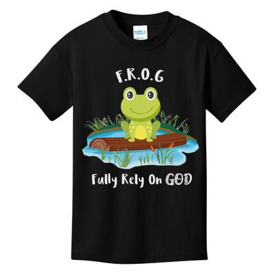 Fully Rely On God Acronym F.R.O.G  Kids T-Shirt