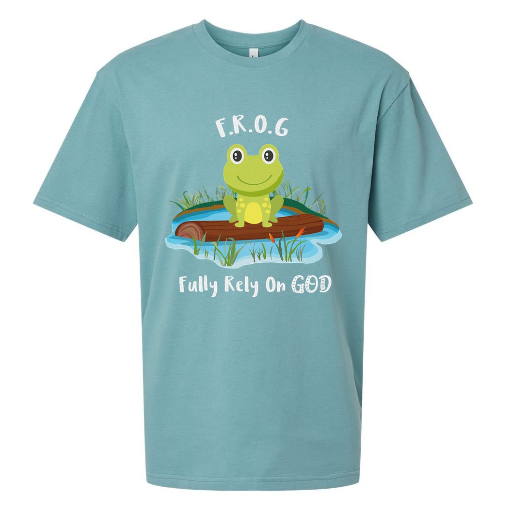 Fully Rely On God Acronym F.R.O.G  Sueded Cloud Jersey T-Shirt