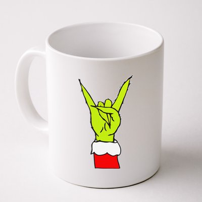 Funny Rock On Hand Christmas Rock & Roll Elf Xmas Coffee Mug