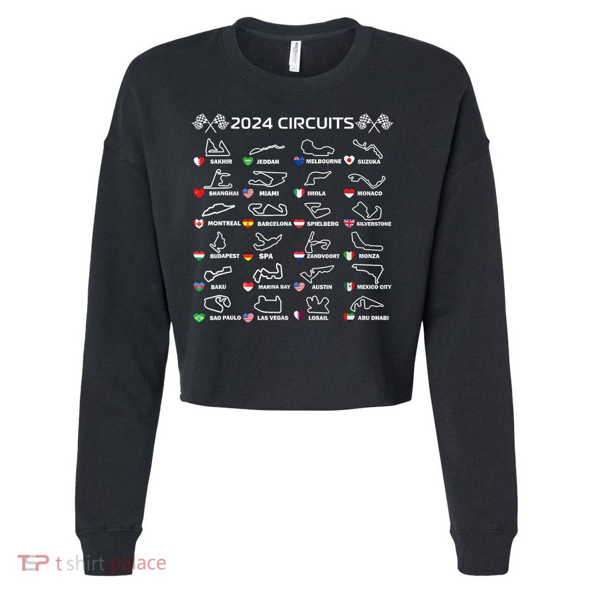 Formula Racing Open Wheel Race Car Fan World Circuits 2024 Cropped Pullover Crew