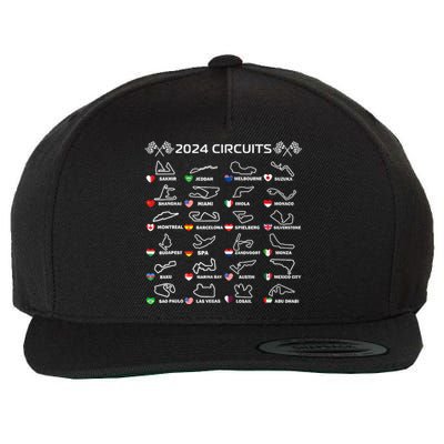 Formula Racing Open Wheel Race Car Fan World Circuits 2024 Wool Snapback Cap