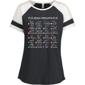 Formula Racing Open Wheel Race Car Fan World Circuits 2024 Enza Ladies Jersey Colorblock Tee