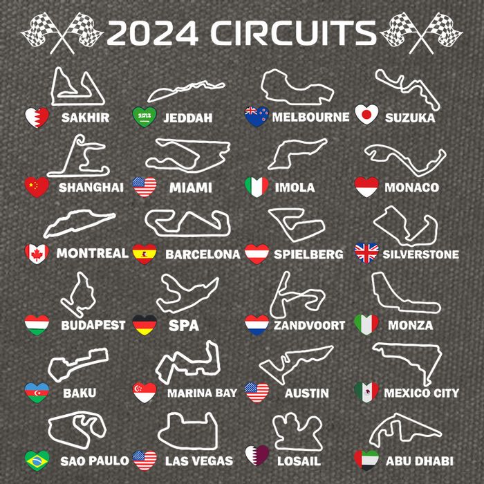 Formula Racing Open Wheel Race Car Fan World Circuits 2024 Cotton Canvas Backpack