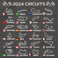Formula Racing Open Wheel Race Car Fan World Circuits 2024 Vector Backpack