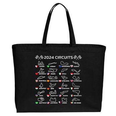 Formula Racing Open Wheel Race Car Fan World Circuits 2024 Cotton Canvas Jumbo Tote