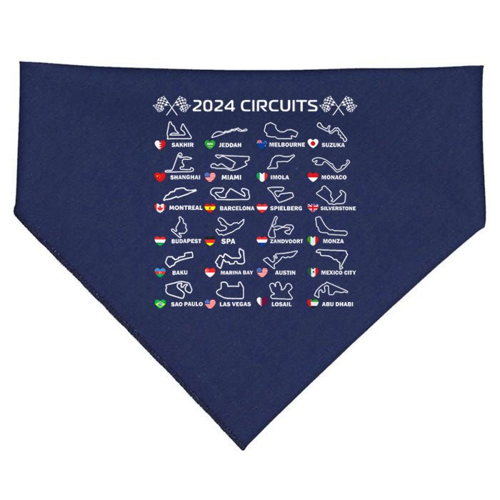 Formula Racing Open Wheel Race Car Fan World Circuits 2024 USA-Made Doggie Bandana