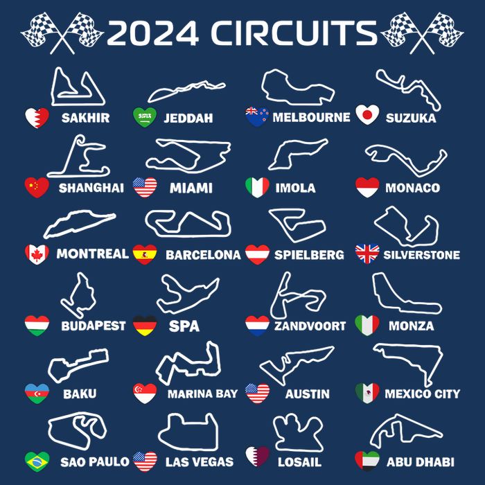 Formula Racing Open Wheel Race Car Fan World Circuits 2024 Full-Length Apron With Pockets