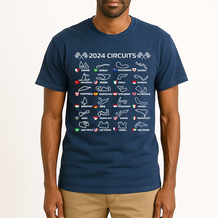 Formula Racing Open Wheel Race Car Fan World Circuits 2024 Tall T-Shirt