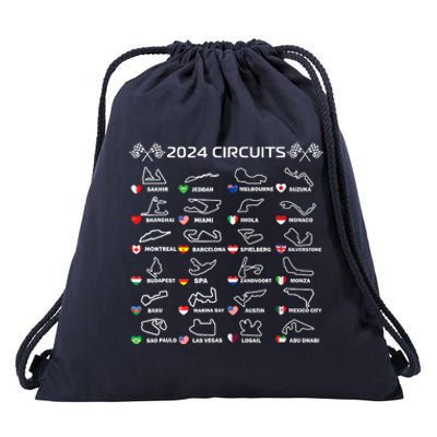 Formula Racing Open Wheel Race Car Fan World Circuits 2024 Drawstring Bag