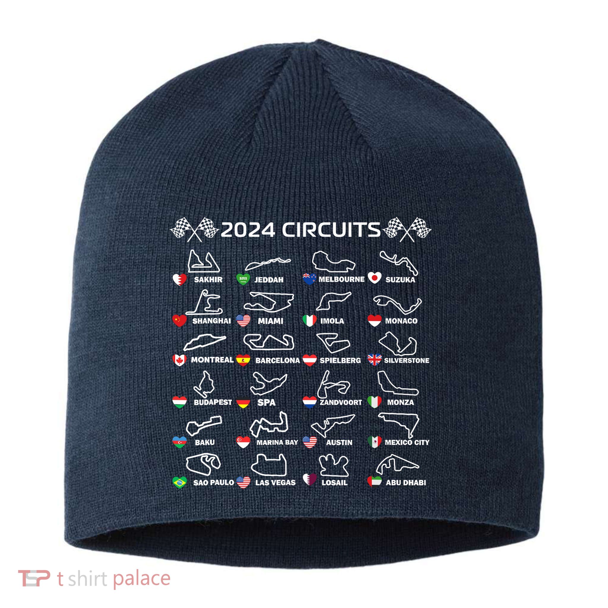 Formula Racing Open Wheel Race Car Fan World Circuits 2024 Sustainable Beanie