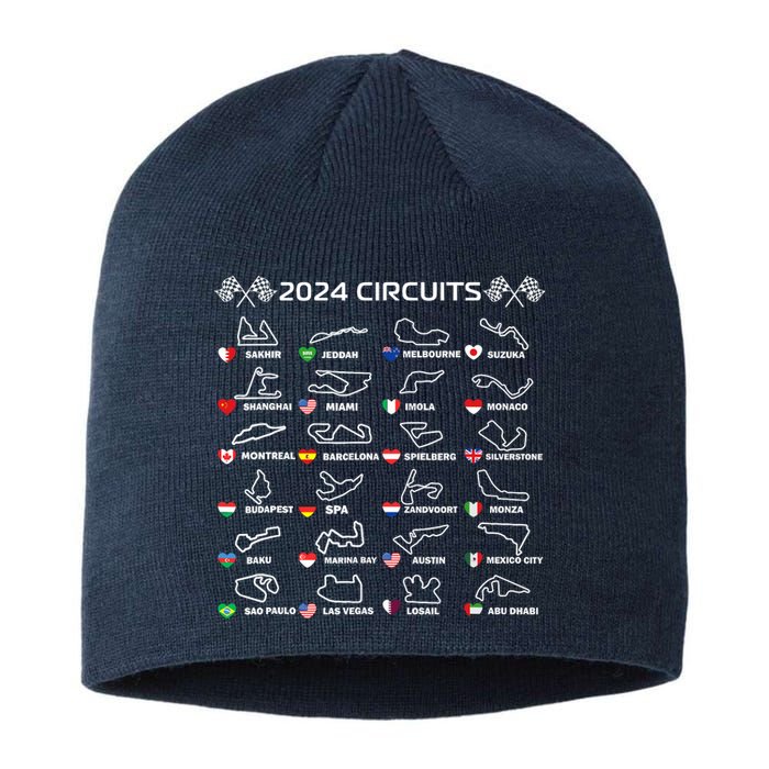 Formula Racing Open Wheel Race Car Fan World Circuits 2024 Sustainable Beanie