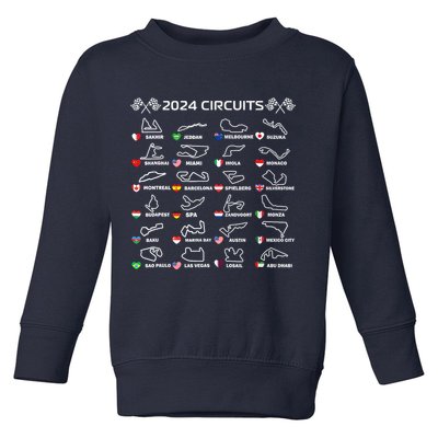 Formula Racing Open Wheel Race Car Fan World Circuits 2024 Toddler Sweatshirt