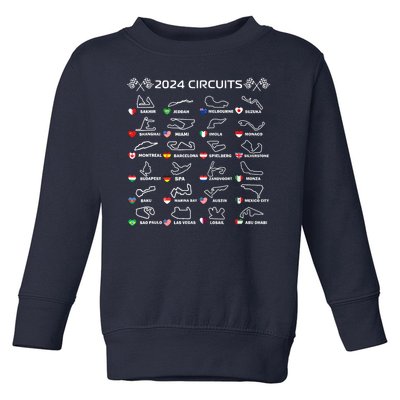 Formula Racing Open Wheel Race Car Fan World Circuits 2024 Toddler Sweatshirt