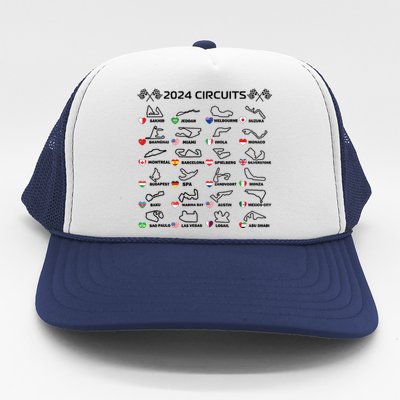 Formula Racing Open Wheel Race Car Fan World Circuits 2024 Trucker Hat