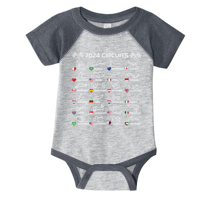 Formula Racing Open Wheel Race Car Fan World Circuits 2024 Infant Baby Jersey Bodysuit