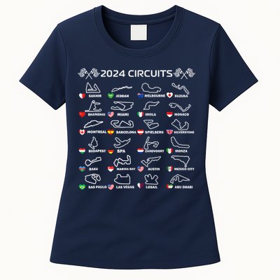 Formula Racing Open Wheel Race Car Fan World Circuits 2024 Womens T-Shirt