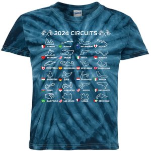 Formula Racing Open Wheel Race Car Fan World Circuits 2024 Kids Tie-Dye T-Shirt